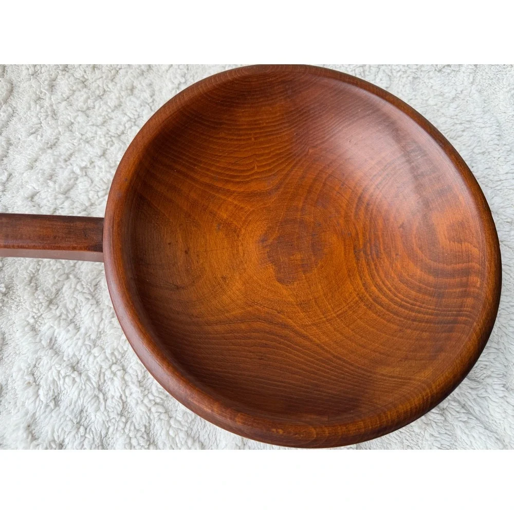 Munising Woodenware Handled Footed Bowl Vintage Mid Century Maple Serving Dish